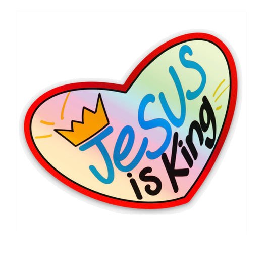 Jesus Is King Holographic Sticker