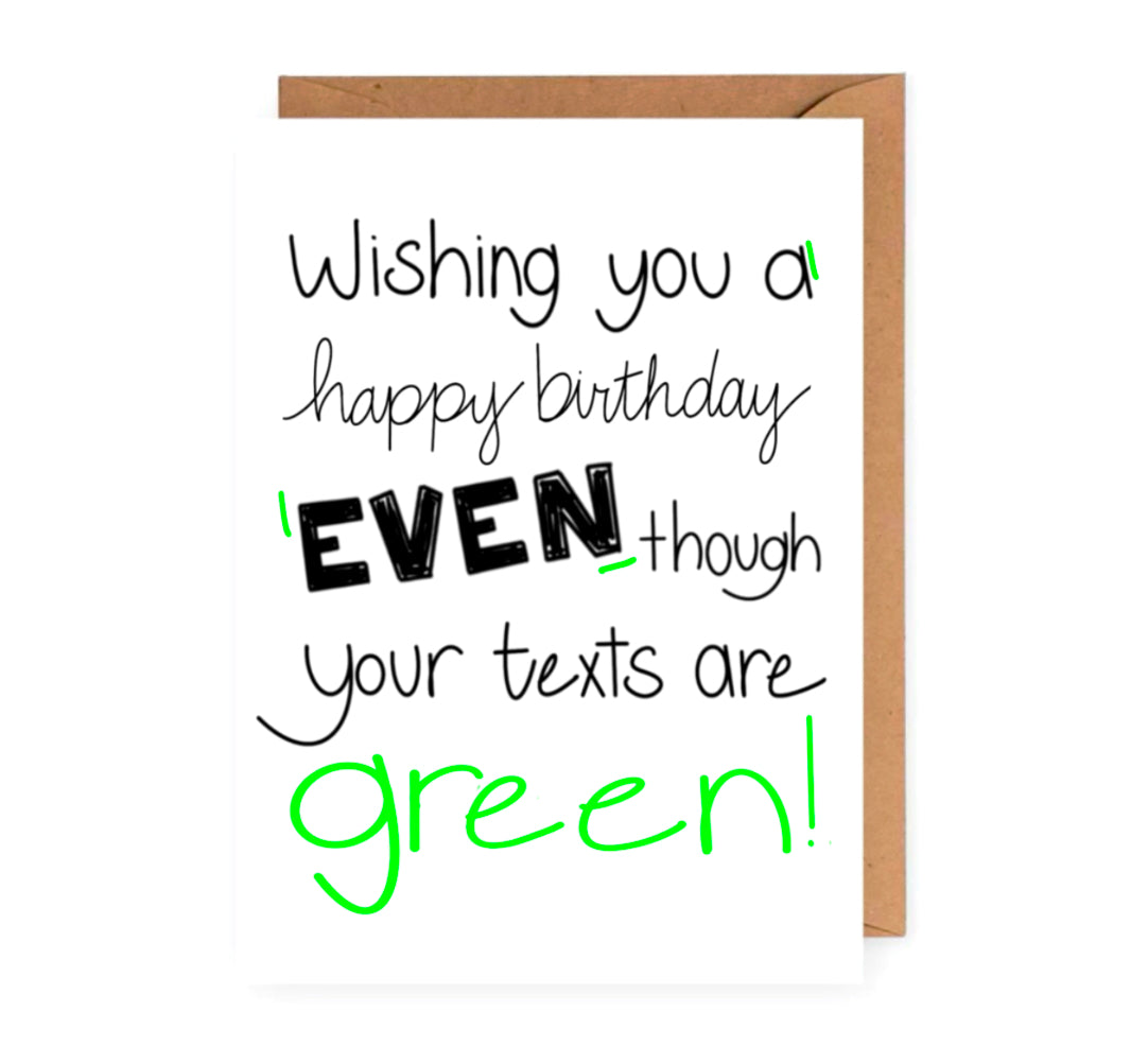 Happy Birthday Green Texts